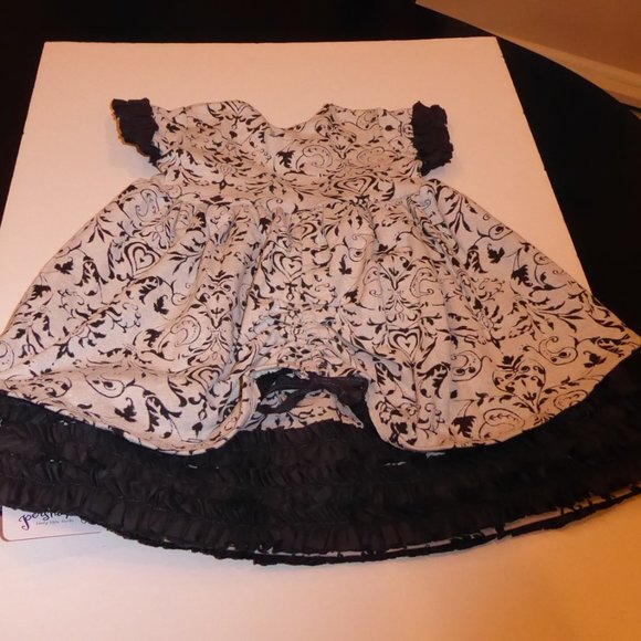 Persnickety Toddler Girl Ivory & Black Ruffled Dress Size 2 - Picture 5 of 10